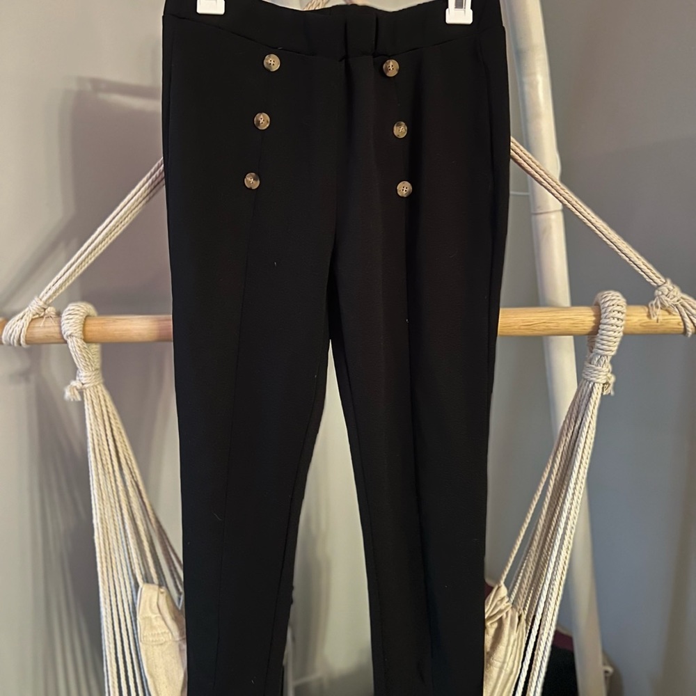 SOLD ZAFUL High Waisted Buttoned Slit Hem Skinny Pants